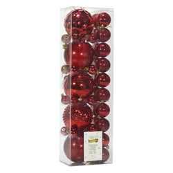 VESTIAMO CASA GRAN NATALE - Palle di Natale Rosso - set 41 pezzi