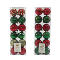 VESTIAMO CASA GRAN NATALE - Palle di Natale Rosso e Verde - set 12 pezzi