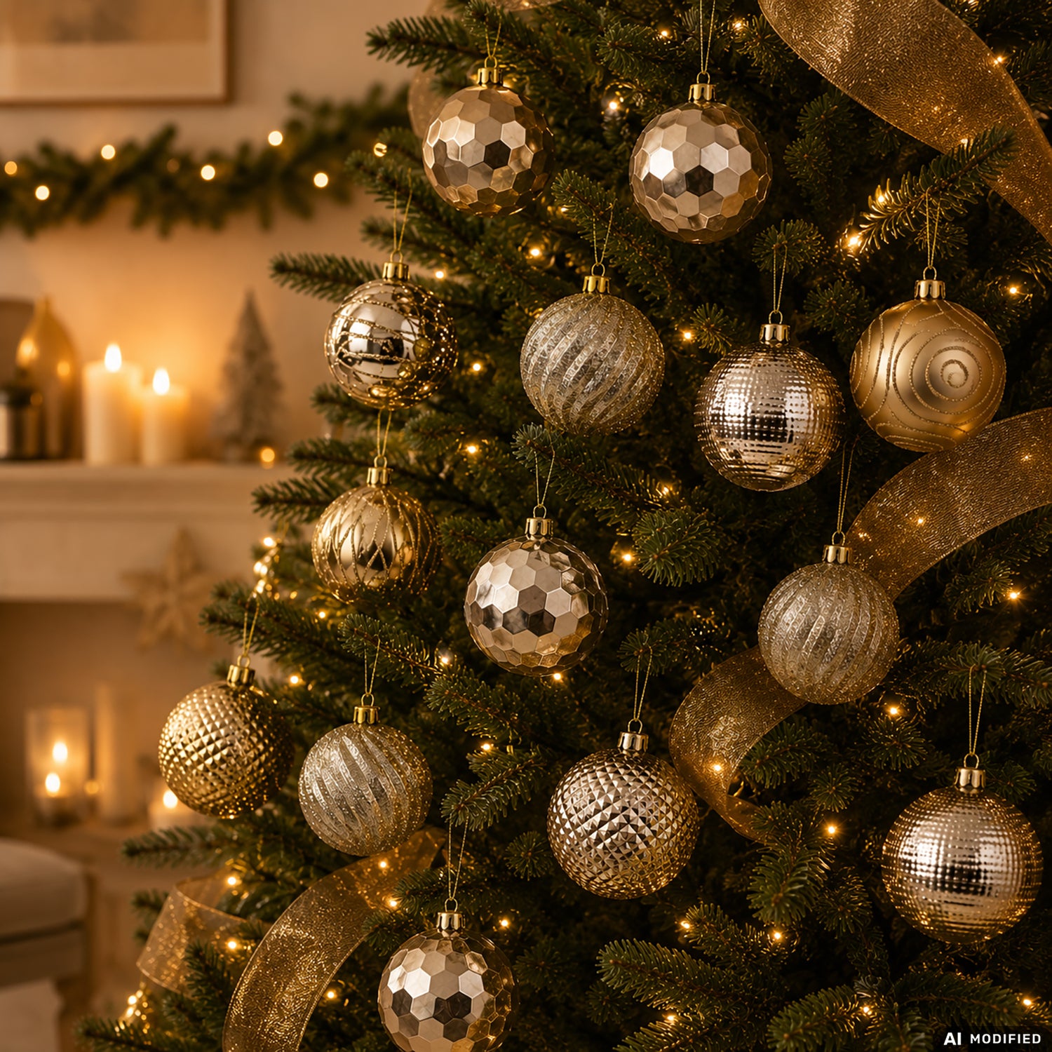 VESTIAMO CASA GRAN NATALE - Set 12 Palline di Natale Champagne diametro 7 cm
