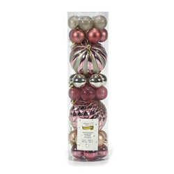 VESTIAMO CASA GRAN NATALE - Palle di Natale Rosa e Oro - set 32 pezzi