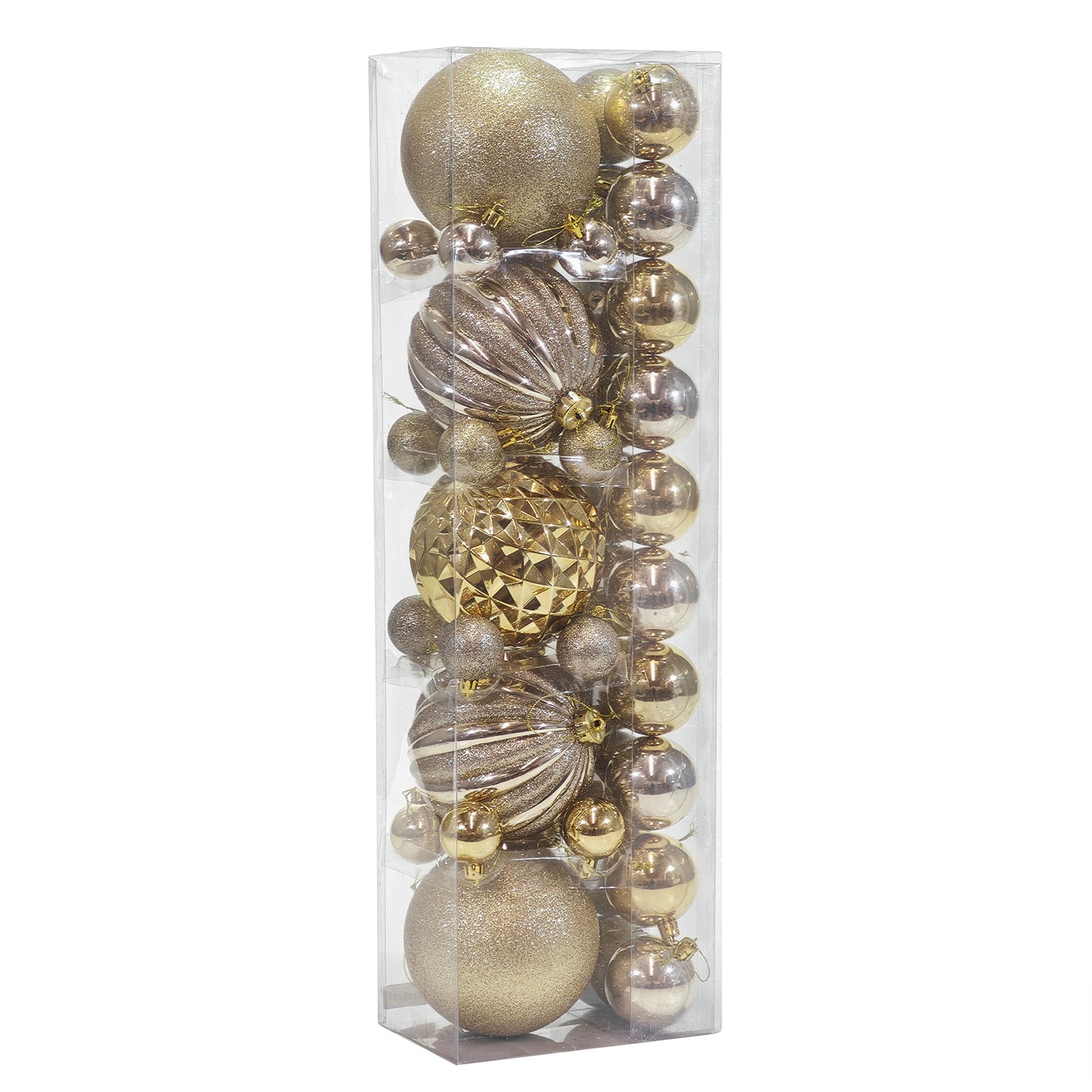 VESTIAMO CASA GRAN NATALE - Set 41 Palline di Natale Oro Infrangibili Assortite