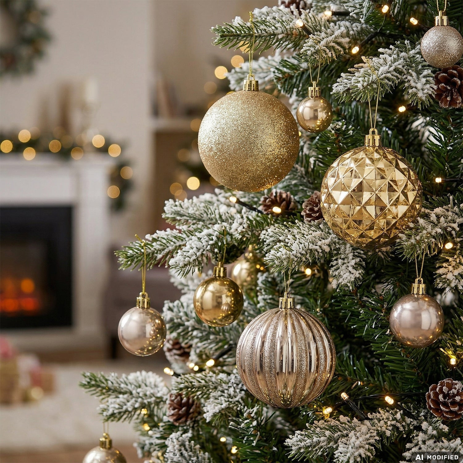 VESTIAMO CASA GRAN NATALE - Set 41 Palline di Natale Oro Infrangibili Assortite