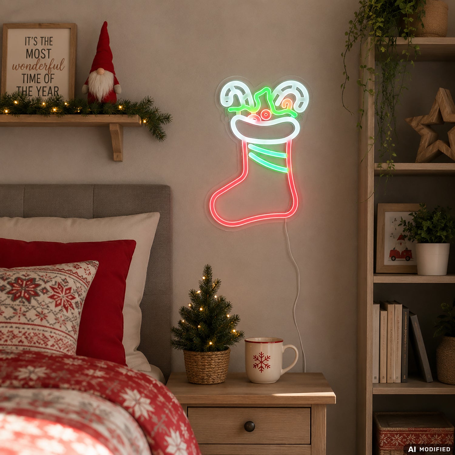 DICTROLUX - Lampada LED Neon Christmas Style USB 130 LED h28 cm