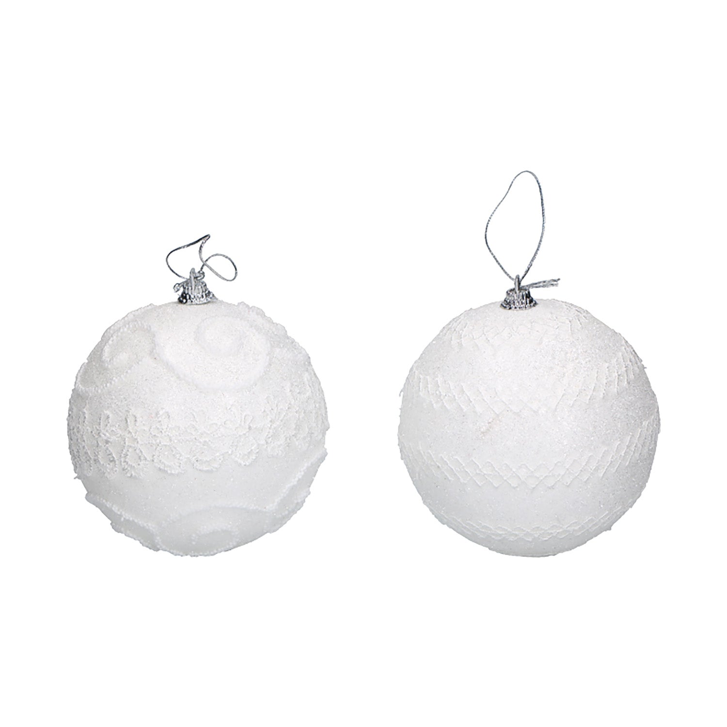 VESTIAMO CASA GRAN NATALE - Set 12 Palline di Natale Bianche con glitter diametro 6 cm