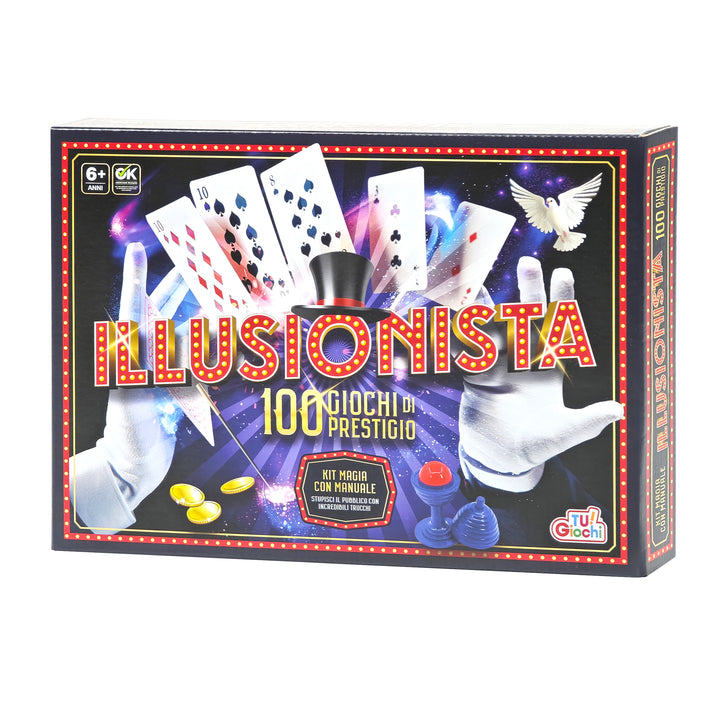TU GIOCHI - Illusionista 100 giochi di prestigio - Kit Magia con Manuale