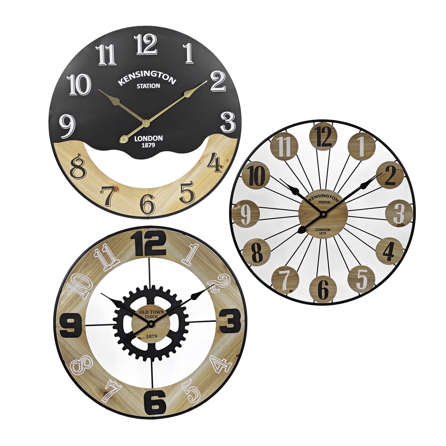 DICTROLUX - Orologio da Parete MDF e Metallo diametro 60 cm