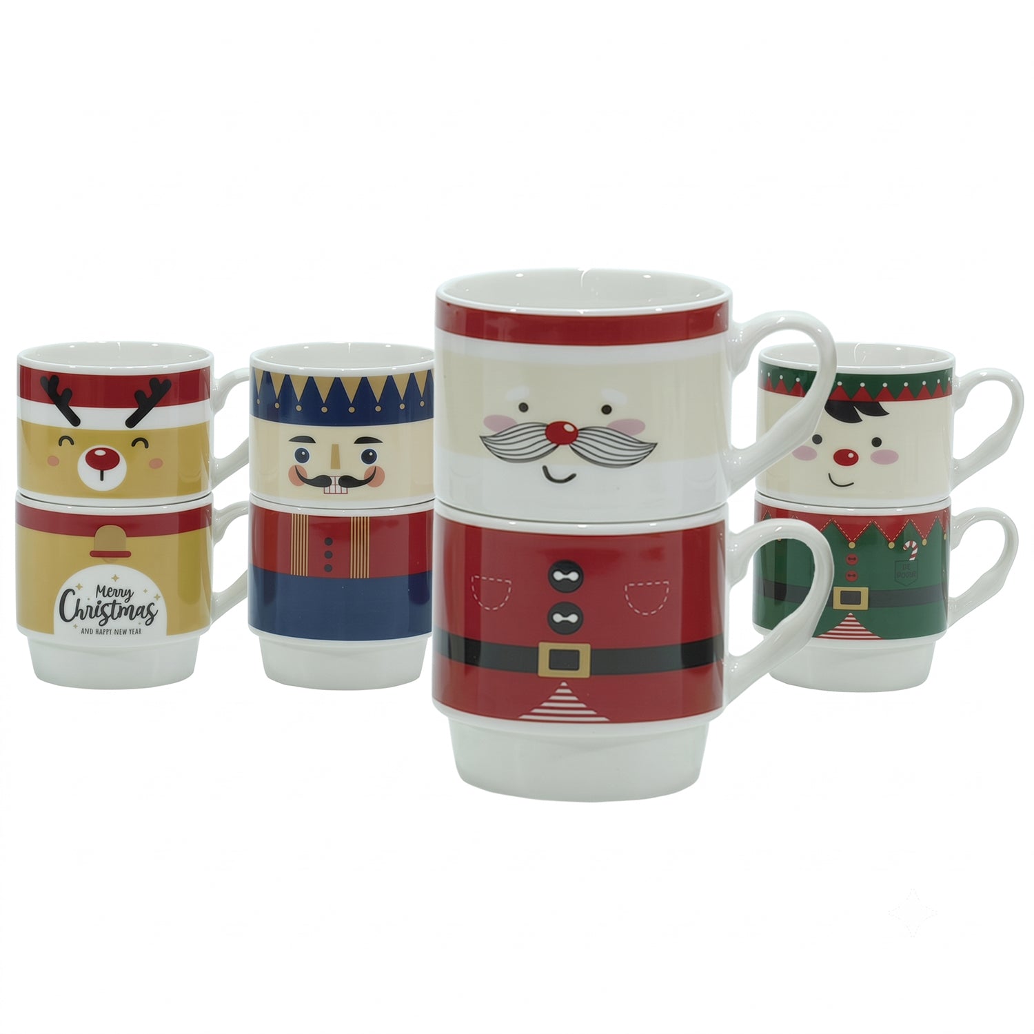 VESTIAMO CASA GRAN NATALE - Set 2 Tazze Natalizie in Porcellana New Bone China 30 cl