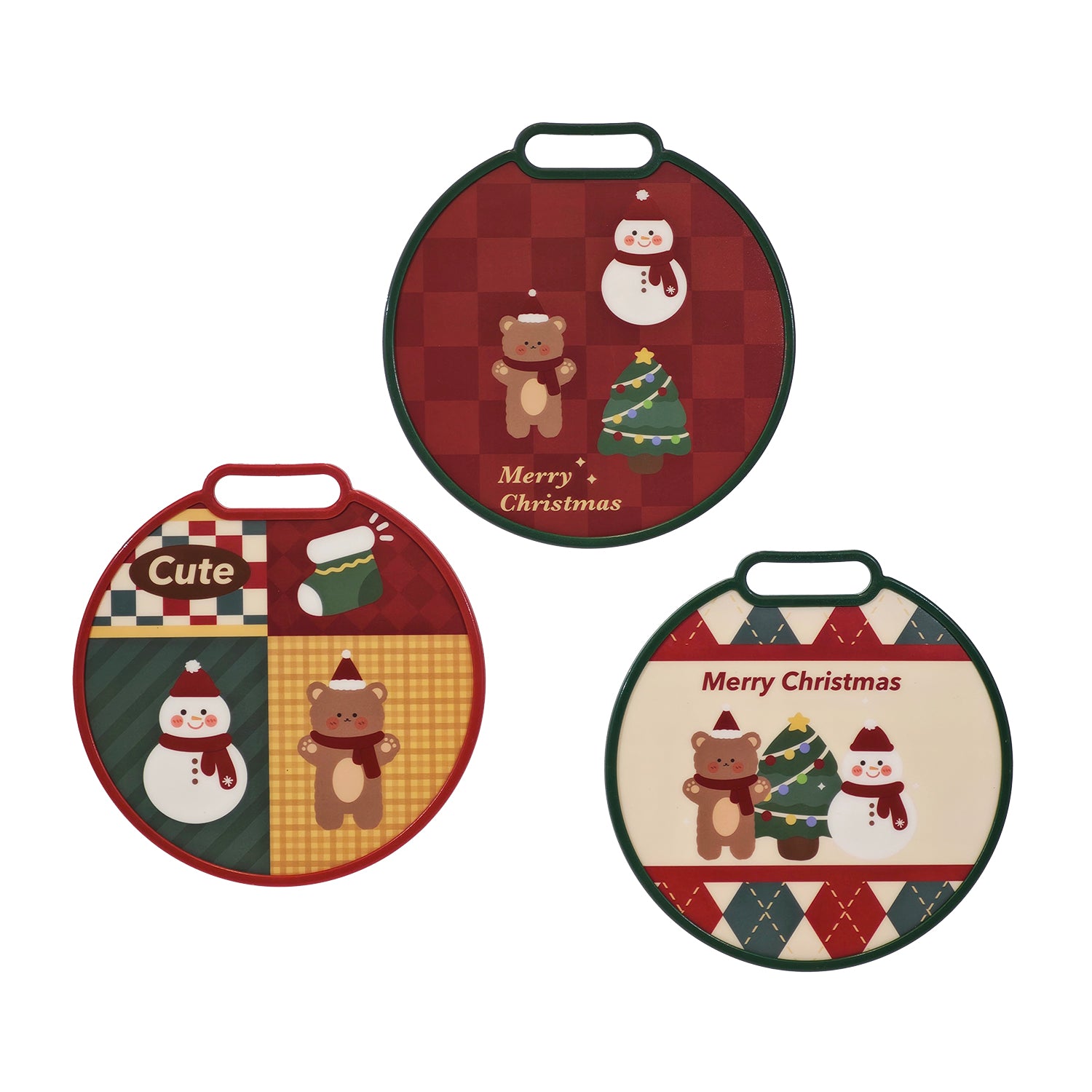 VESTIAMO CASA GRAN NATALE - Tagliere Natalizio Rotondo con Manico diametro 30 cm