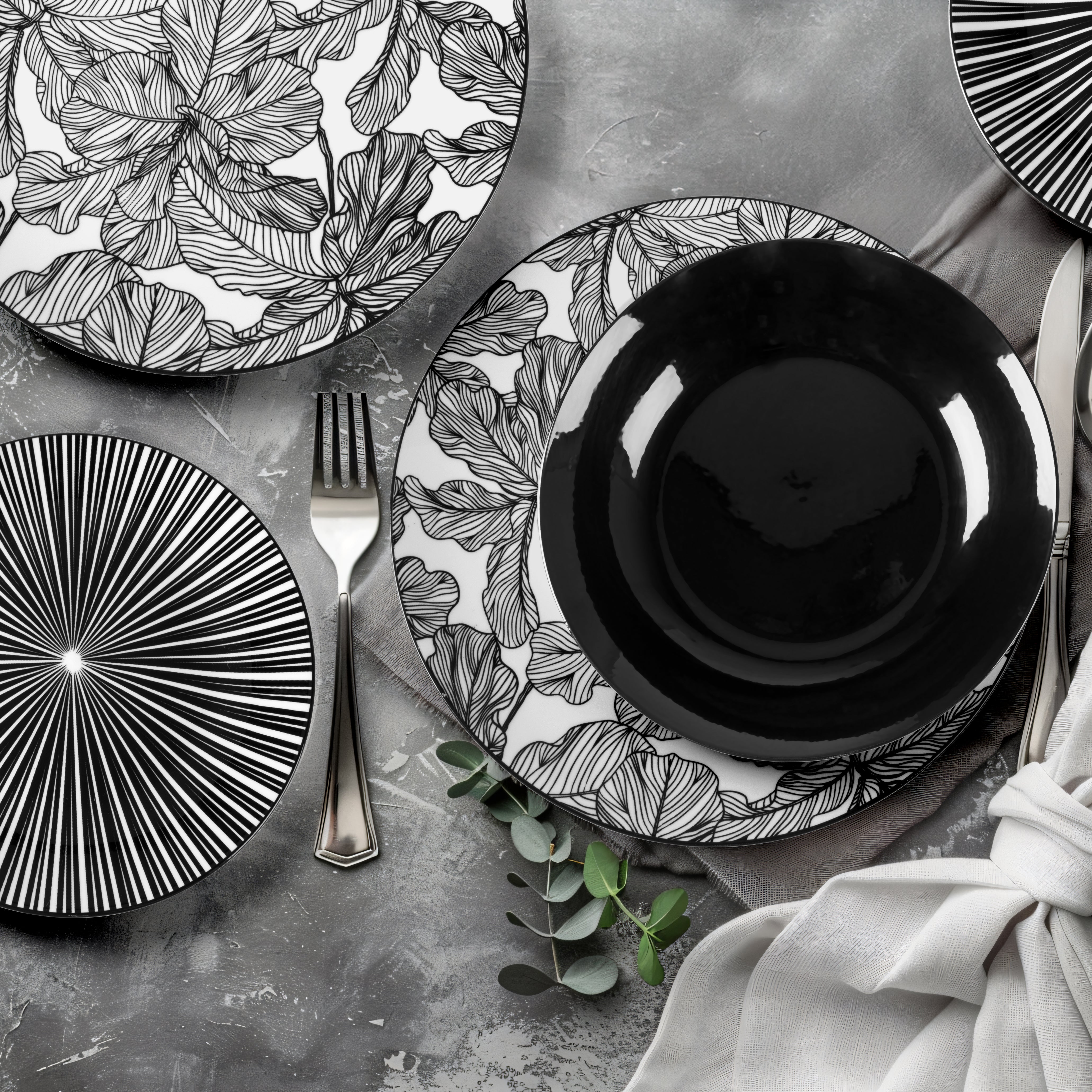 GUSTO CASA - Servizio di piatti in porcellana Gotha 18 pezzi