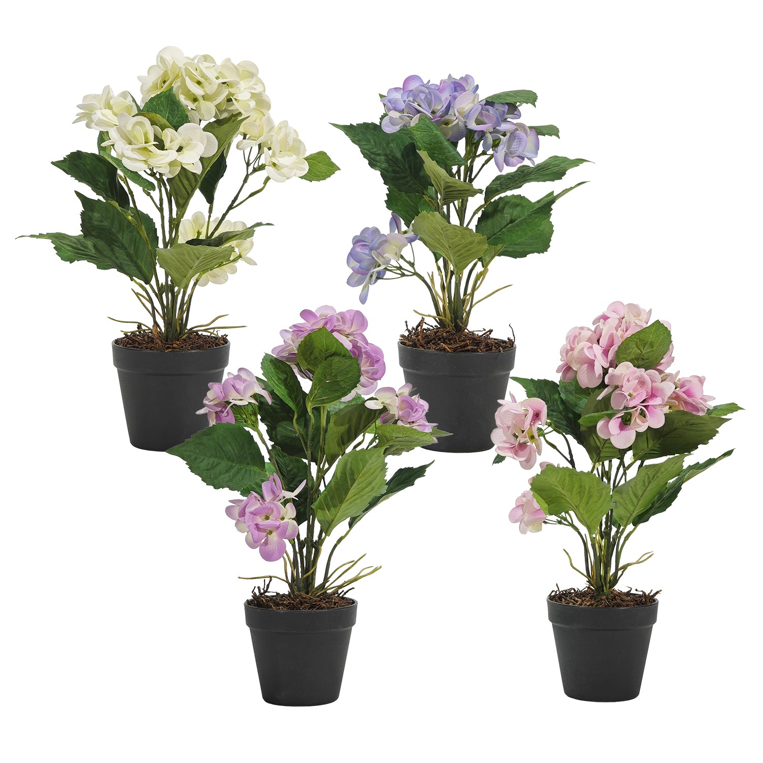 VESTIAMO CASA - Pianta Artificiale Ortensia con Vaso - h42 cm diametro 12 cm