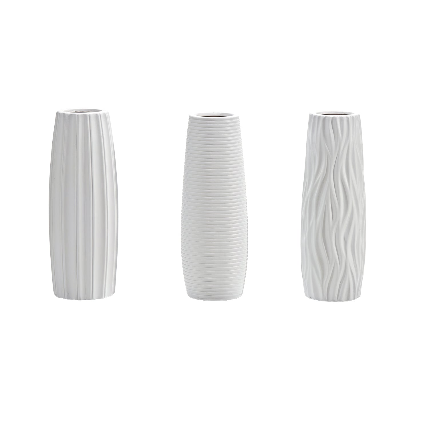 VESTIAMO CASA - Vaso Decorativo in Argilla Bianco - h30 cm diametro 11 cm