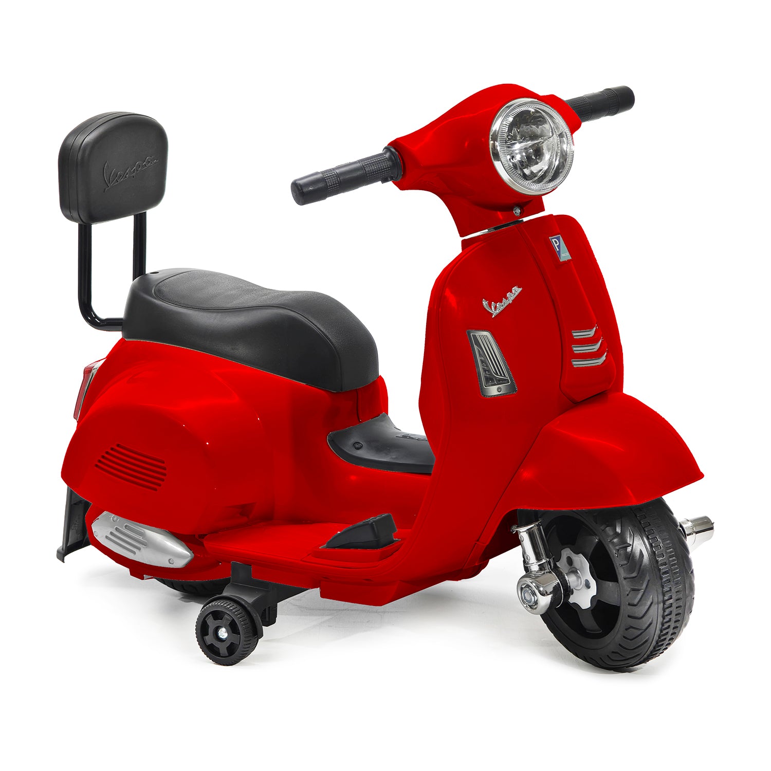 TU GIOCHI - Vespa Elettrica per Bambini Rossa con Luci e Musica 18+ Mesi