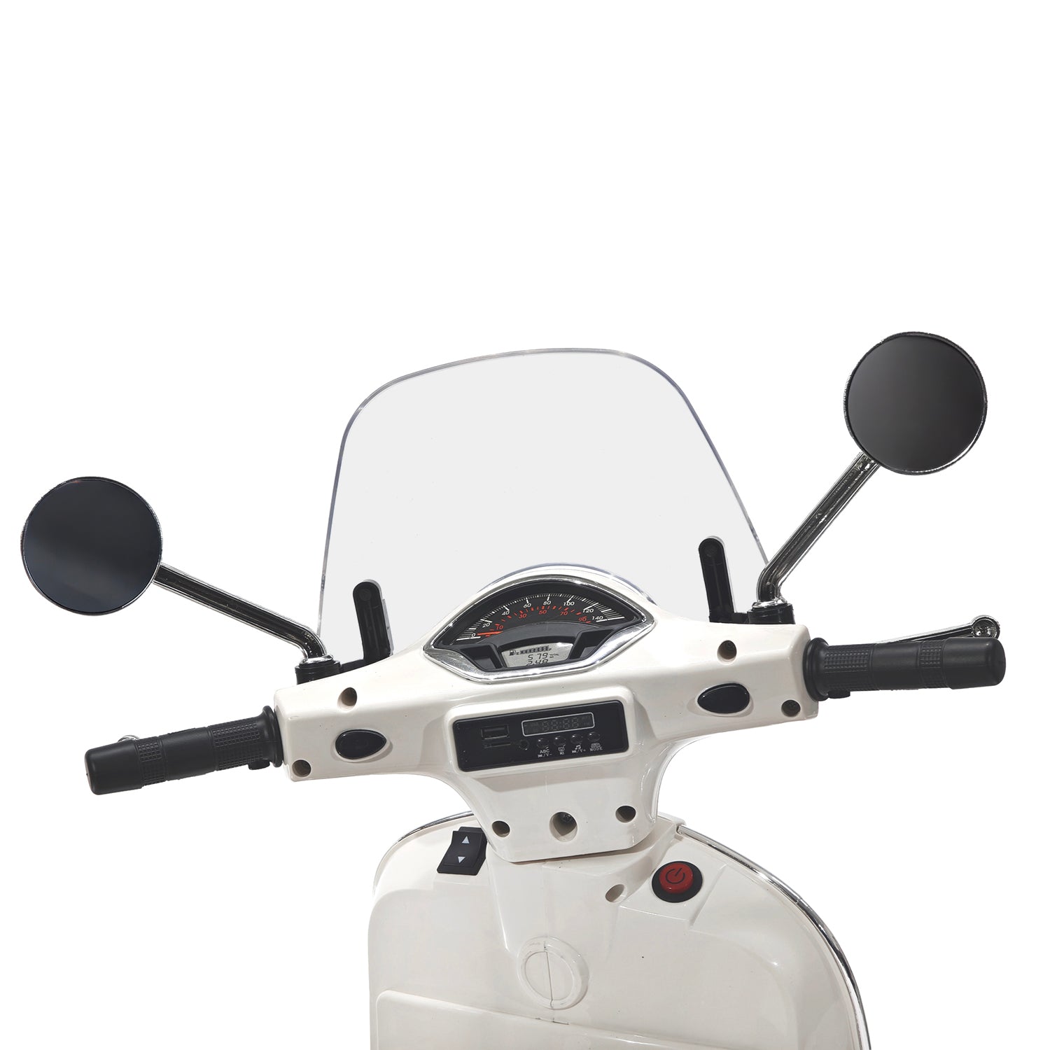 TU GIOCHI - Vespa Elettrica per Bambini Bianca con Luci e Musica 3+ Anni