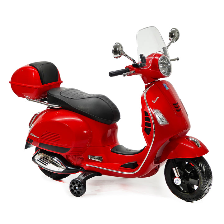 TU GIOCHI - Vespa Elettrica per Bambini Rossa con Luci e Musica 3+ Anni