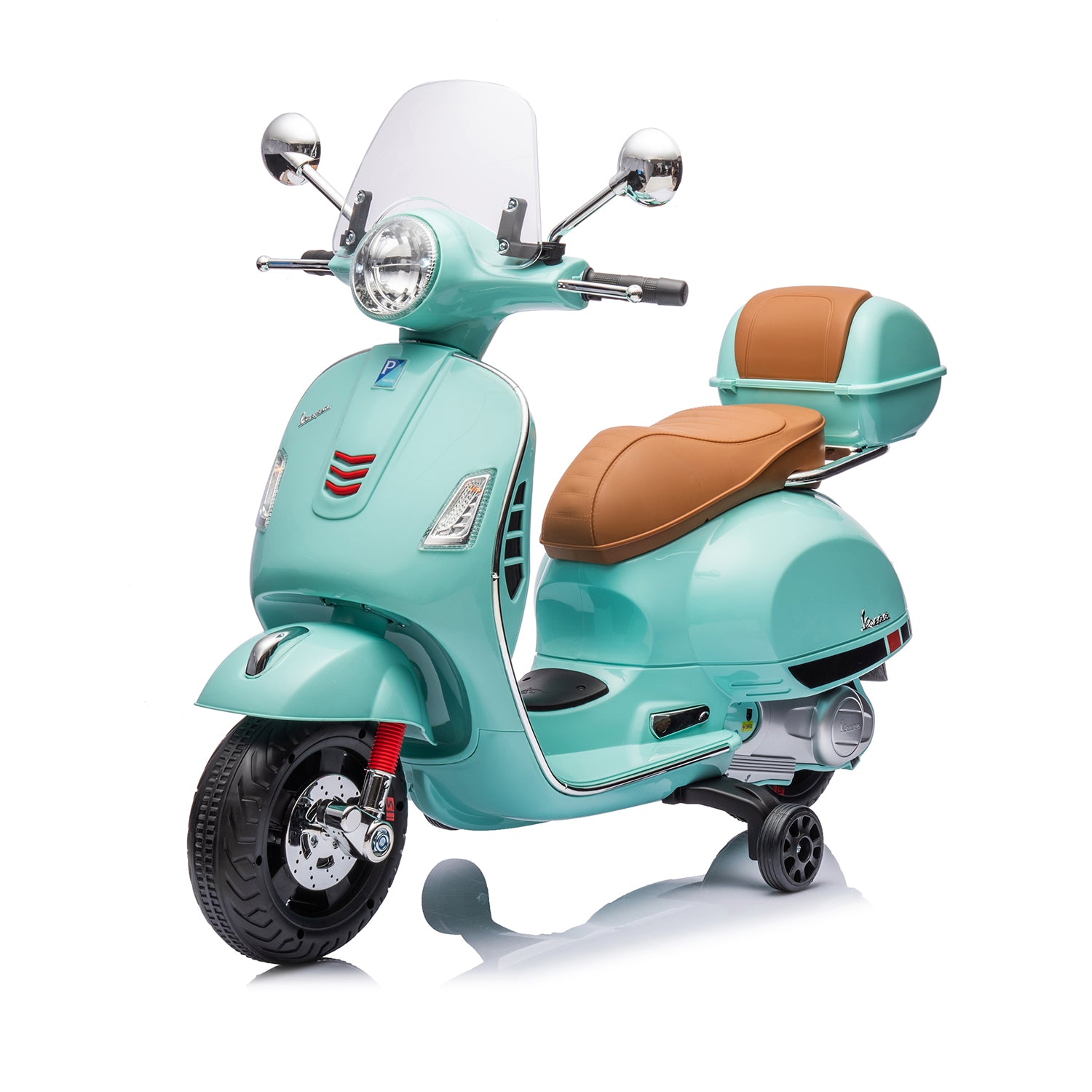 TU GIOCHI - Vespa Elettrica per Bambini Verde con Luci e Musica 3+ Anni