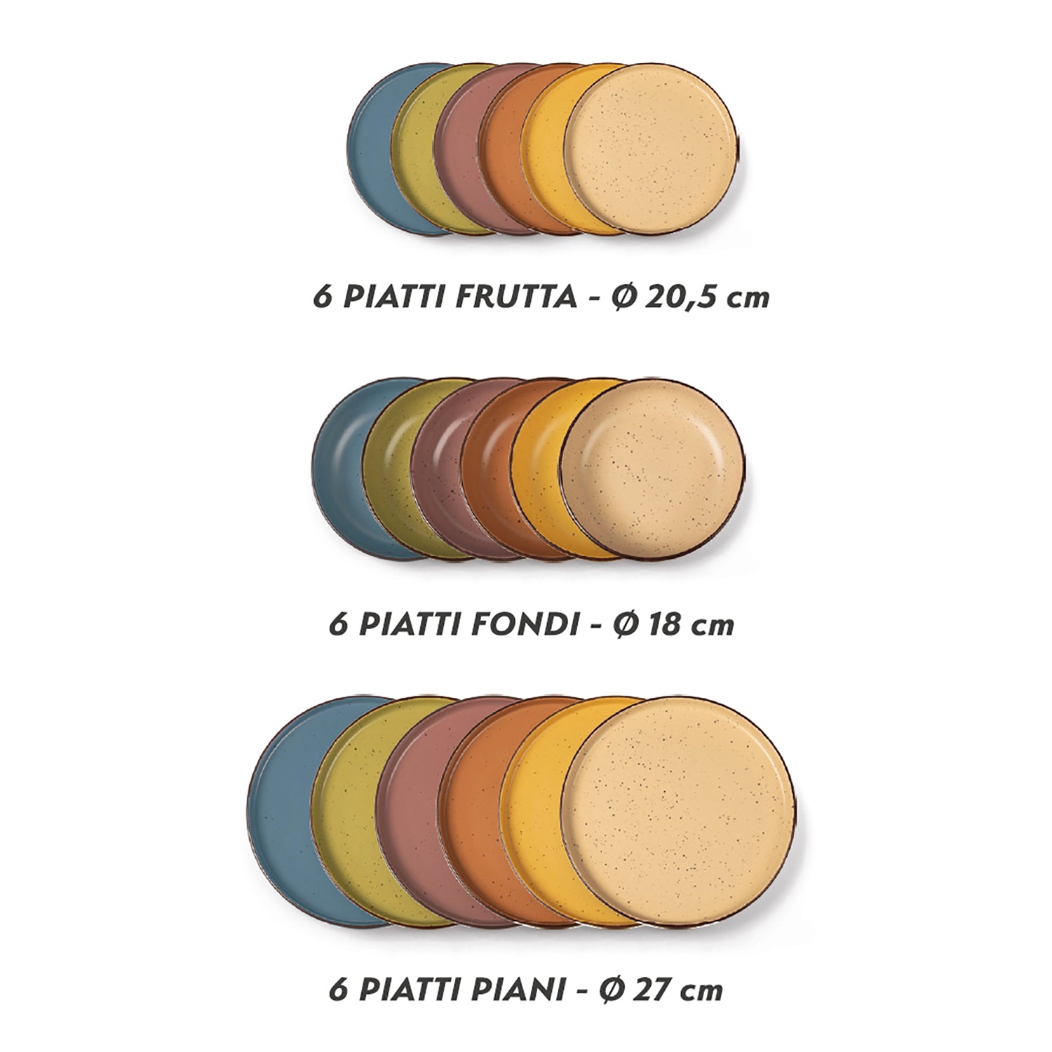 GUSTO CASA - Servizio di piatti in stoneware Morelia 18 pezzi