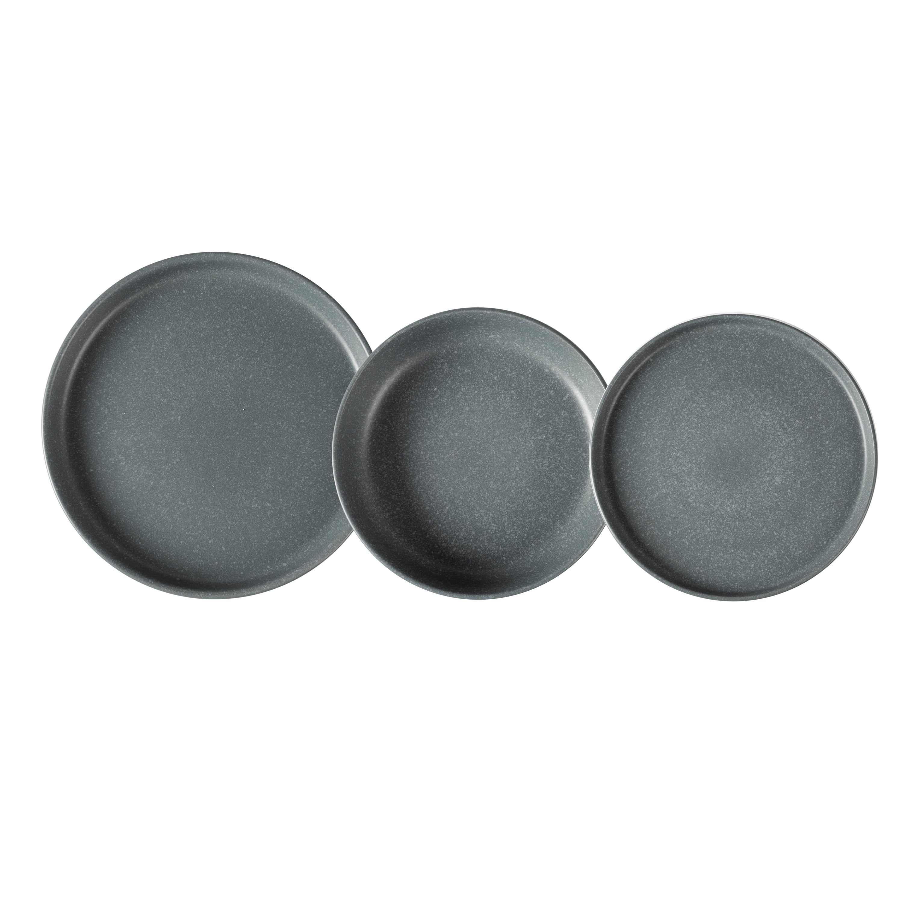 GUSTO CASA - Servizio di piatti in Stoneware Nordica Grigio 18 pezzi