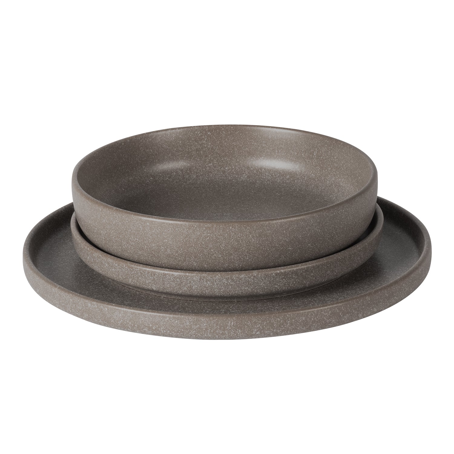 GUSTO CASA - Servizio di piatti in Stoneware Nordica Tortora 18 pezzi