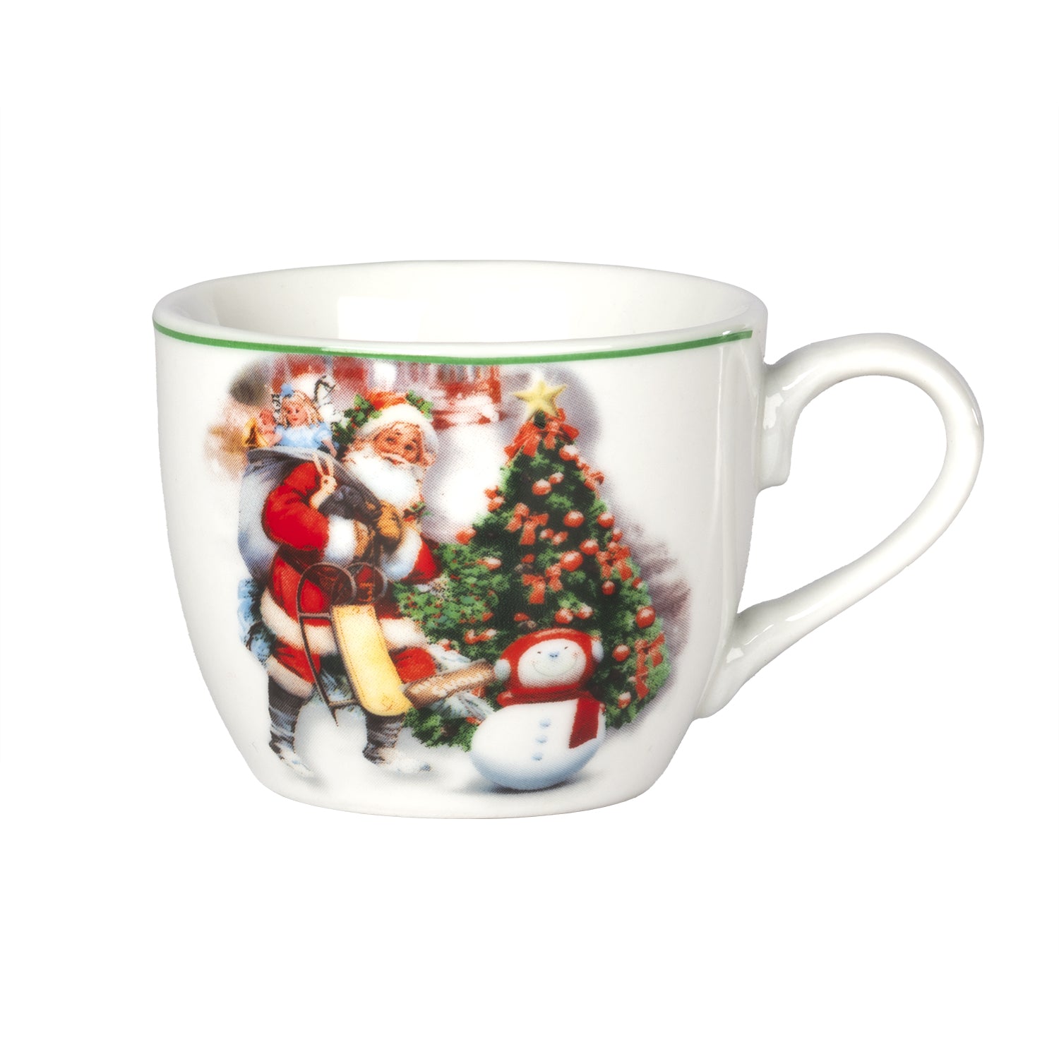 VESTIAMO CASA GRAN NATALE - Set 6 Tazzine da Caffè Natalizie Christmas Emotions in Porcellana 9 cl