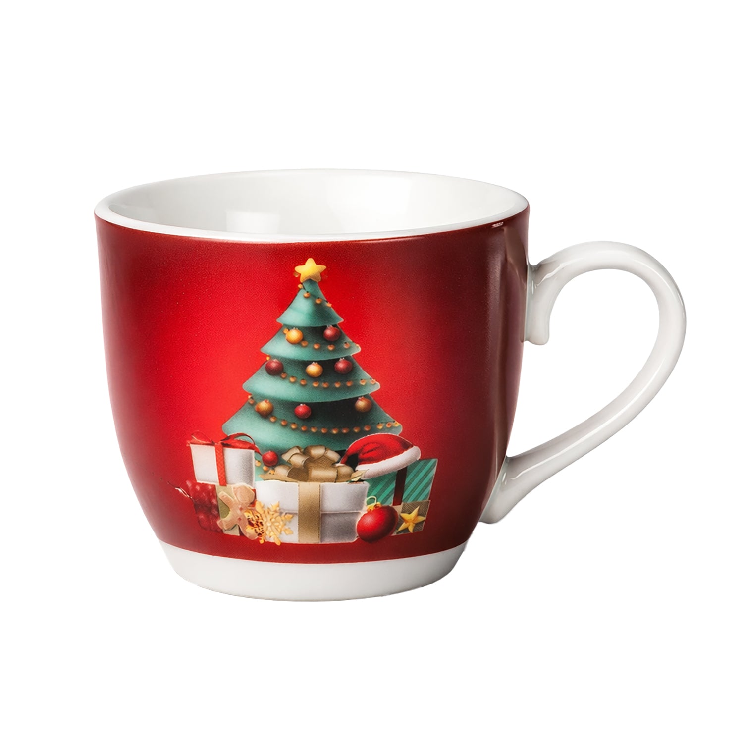 VESTIAMO CASA GRAN NATALE - Set 6 Tazzine da Caffè Natalizie Merry Gift in Porcellana 9 cl