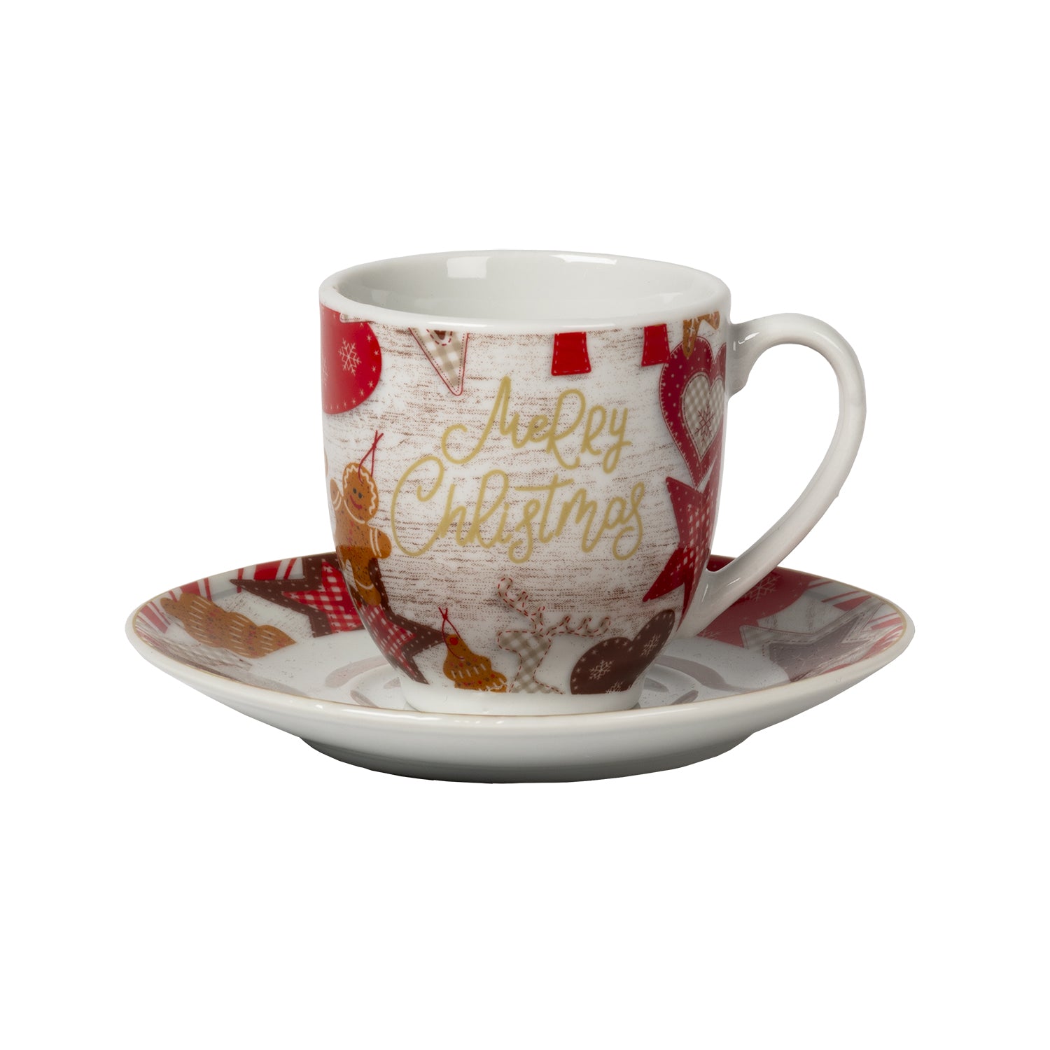 VESTIAMO CASA GRAN NATALE - Servizio da caffè 12 Pezzi in Porcellana Merry Ginger