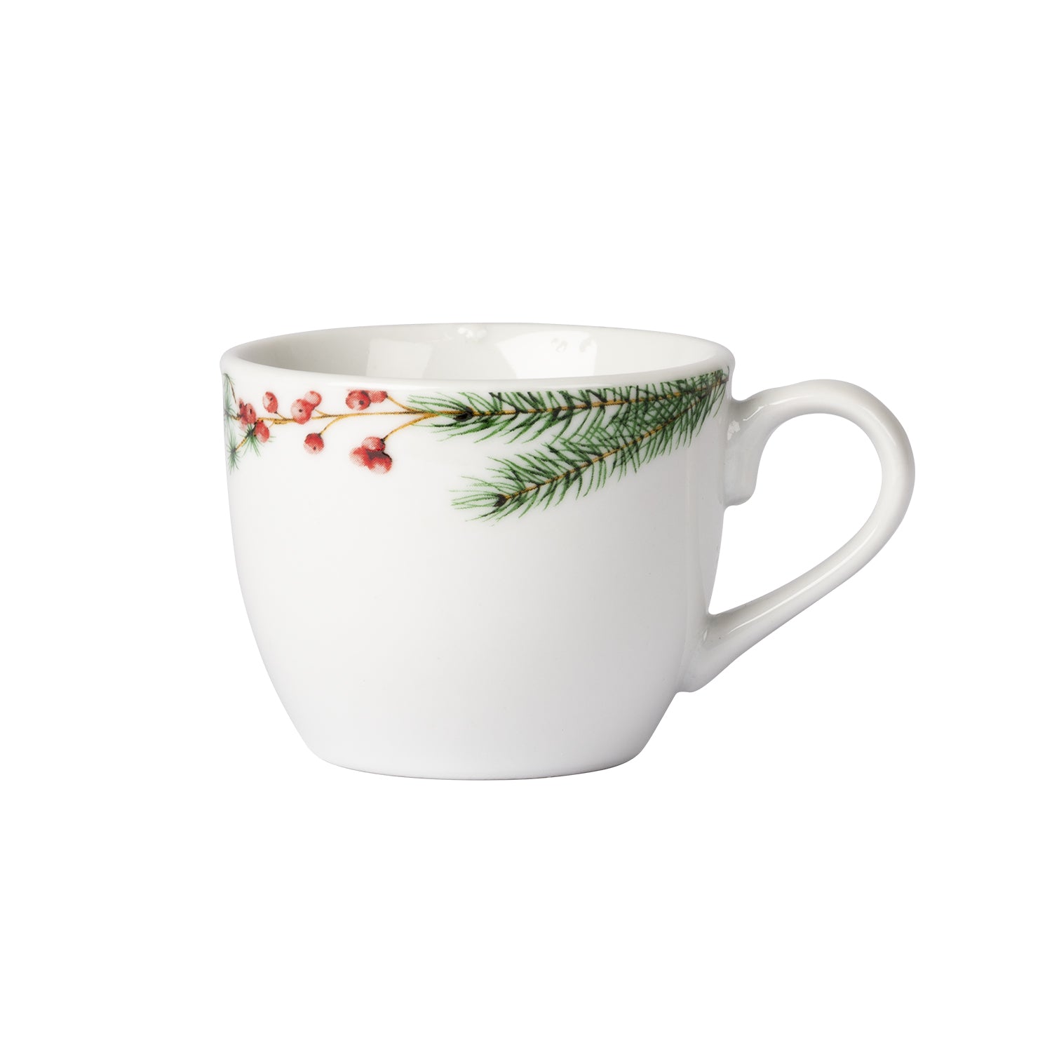 VESTIAMO CASA GRAN NATALE - Set 4 Tazzine da Caffè Natalizie Pure Pine in Porcellana 9 cl