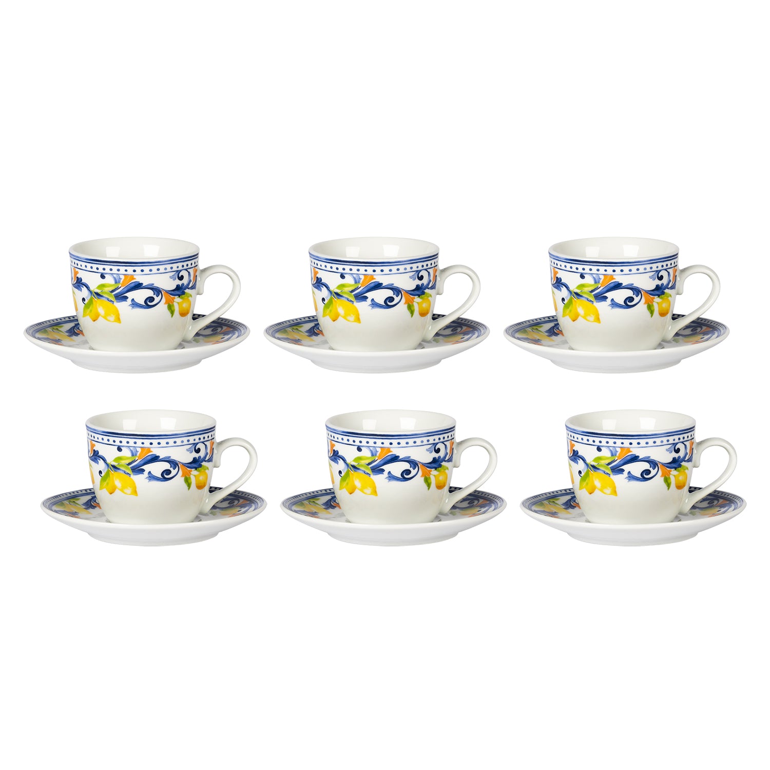 GUSTO CASA - Servizio da Caffè in Porcellana Lemònia 9 cl - set 12 pezzi