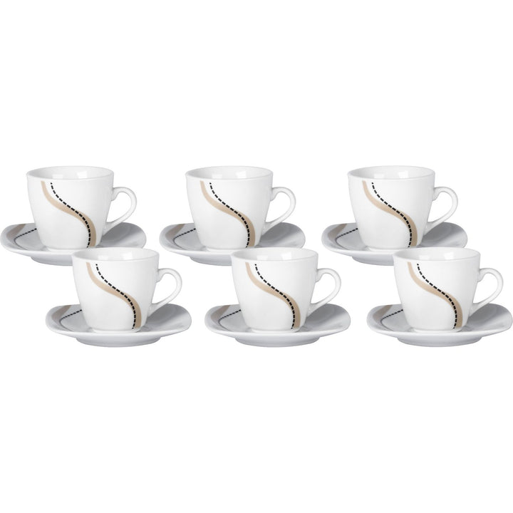 GUSTO CASA - Servizio da caffè Flexy in Porcellana - 6 tazzine con piattini