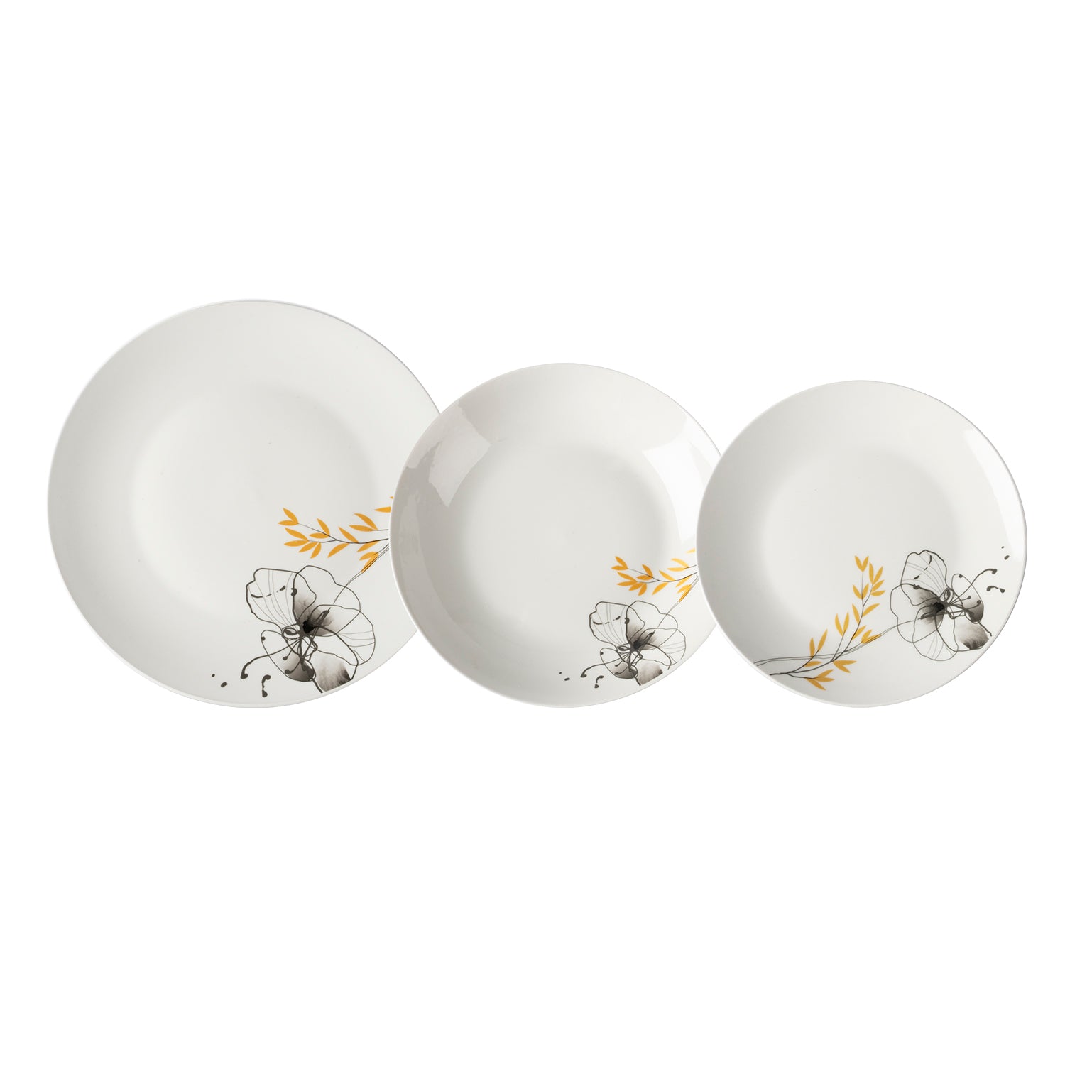 GUSTO CASA - Servizio di piatti Shine in Porcellana - set 12 pezzi