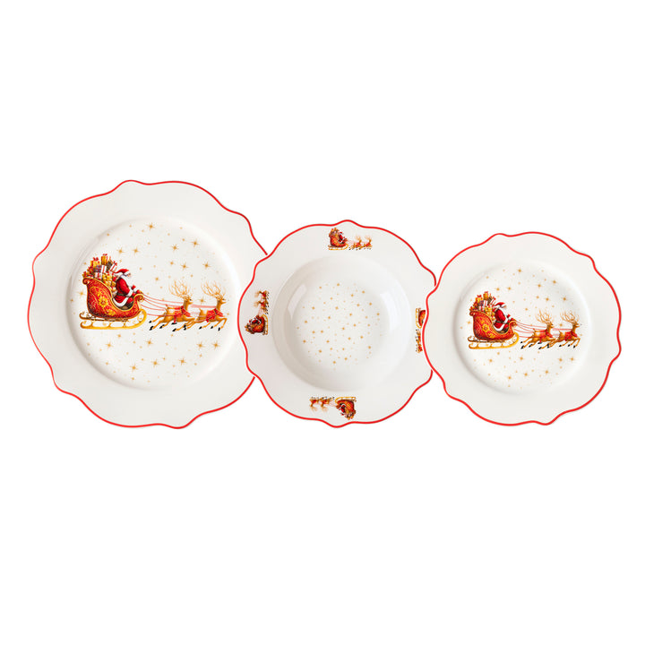 VESTIAMO CASA GRAN NATALE - Servizio di piatti Christmas Voyage in New Bone China 18 pezzi