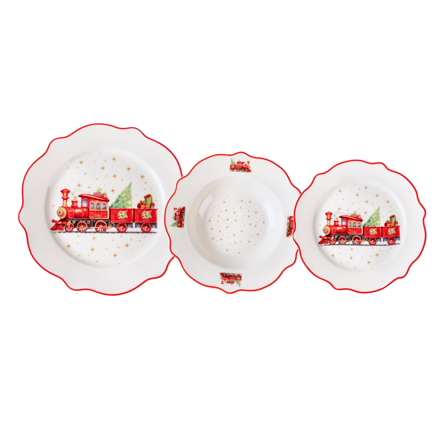 VESTIAMO CASA GRAN NATALE - Servizio di piatti Traveling Gifts in New Bone China 18 pezzi
