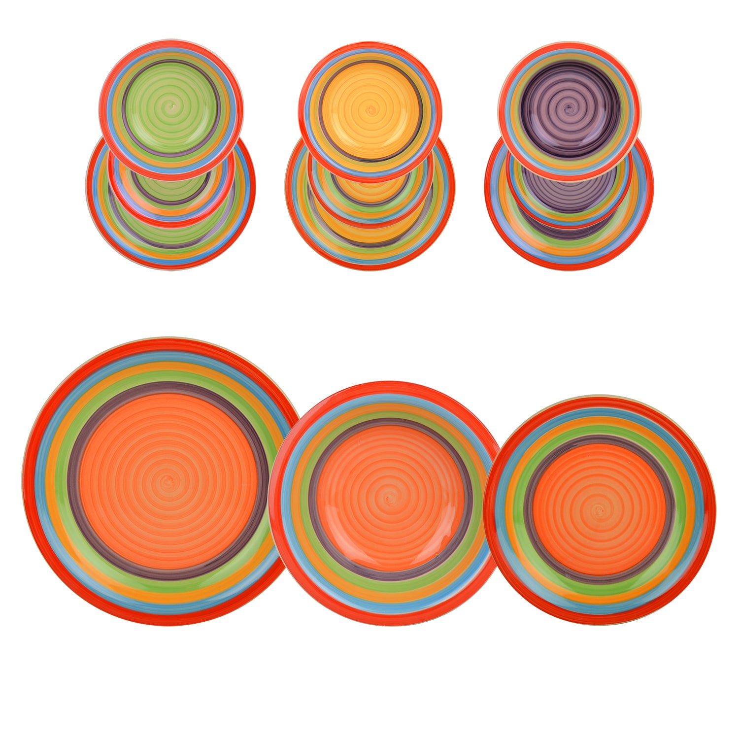 GUSTO CASA - Servizio di piatti Circle Mix in Stoneware 12 pezzi