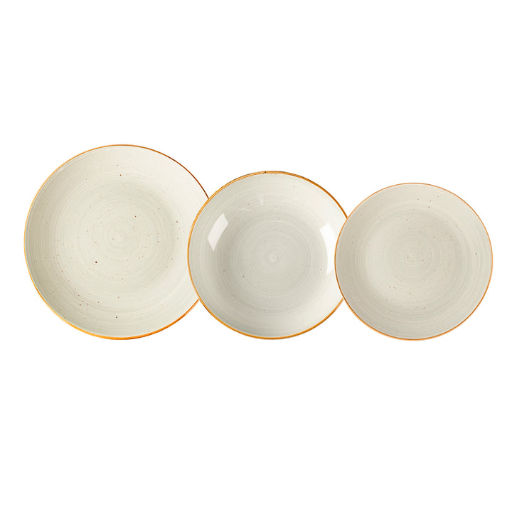 GUSTO CASA - Servizio di piatti in stoneware Alamos Beige 18 pezzi