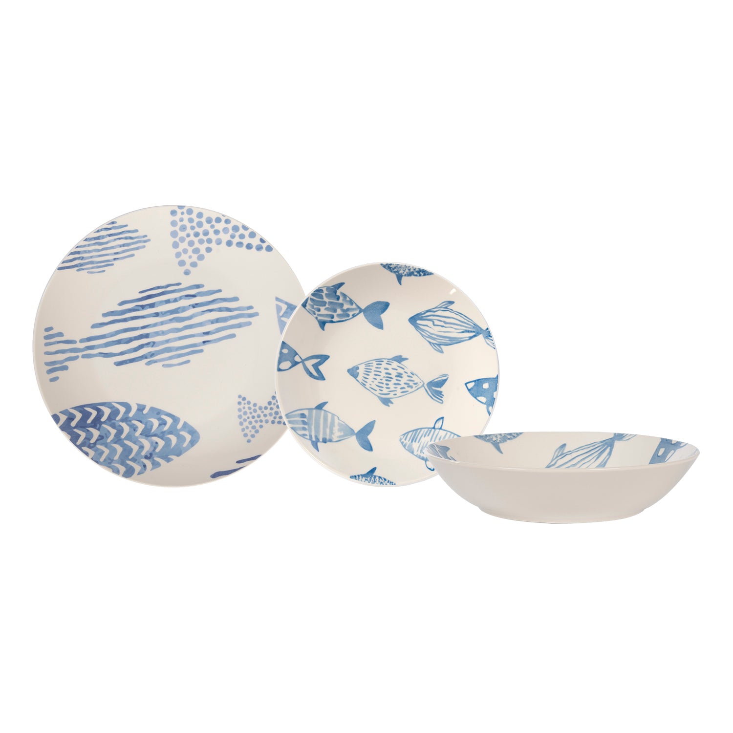 GUSTO CASA - Servizio di piatti Agua in Porcellana mix 18 pezzi