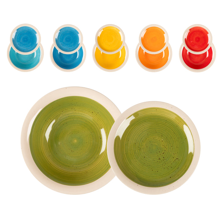 GUSTO CASA - Servizio di piatti Country chic in stoneware 12 pezzi