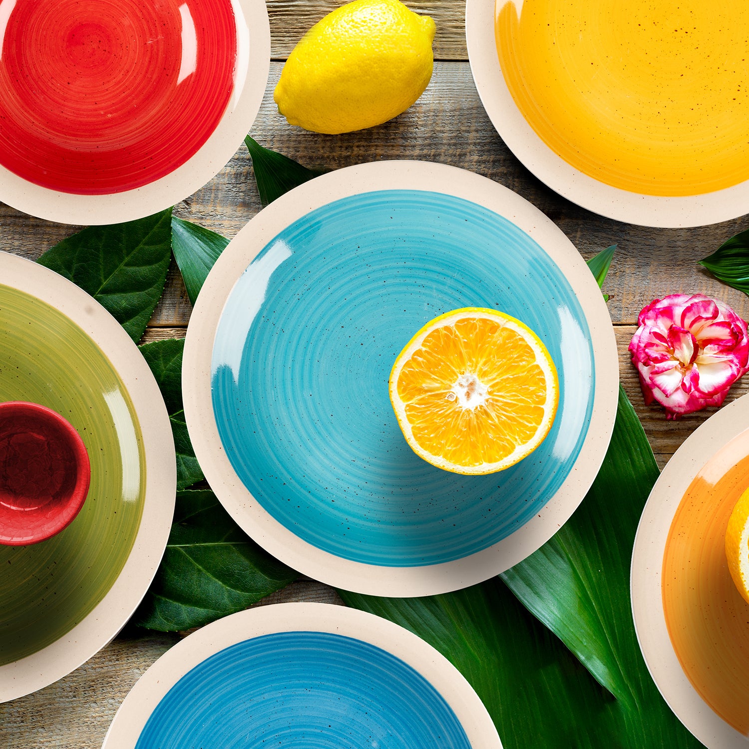 GUSTO CASA - Servizio di piatti Country chic in stoneware 12 pezzi