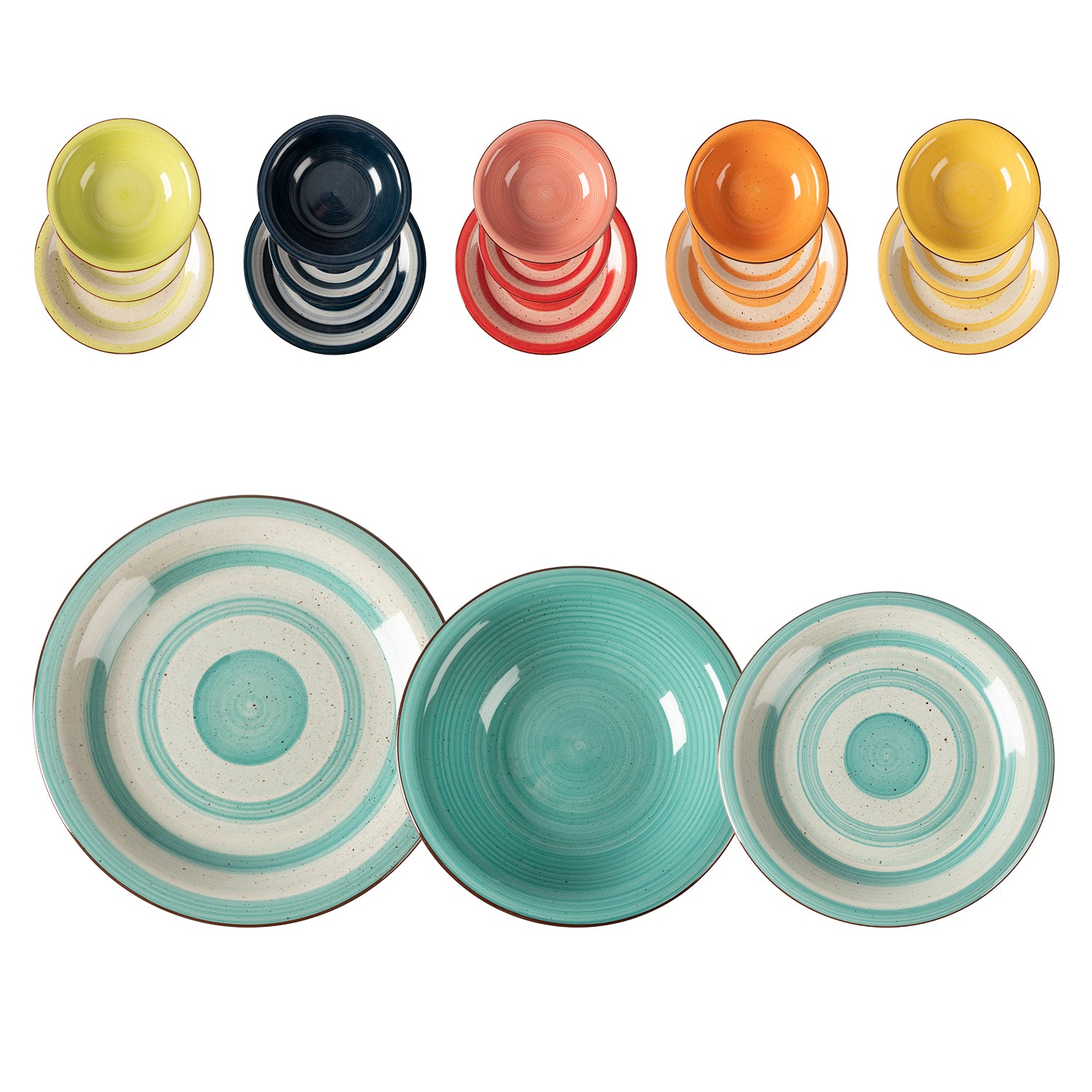 GUSTO CASA - Servizio di piatti in stoneware Dotty 18 pezzi