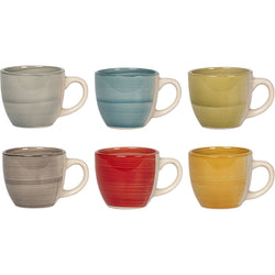 GUSTO CASA - Tazzine da caffè in stoneware Multicolor Tipika 9 cl - set 6 pezzi