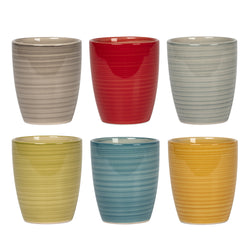 GUSTO CASA - Bicchieri in stoneware Multicolor Tipika 35,5 cl - set 6 pezzi