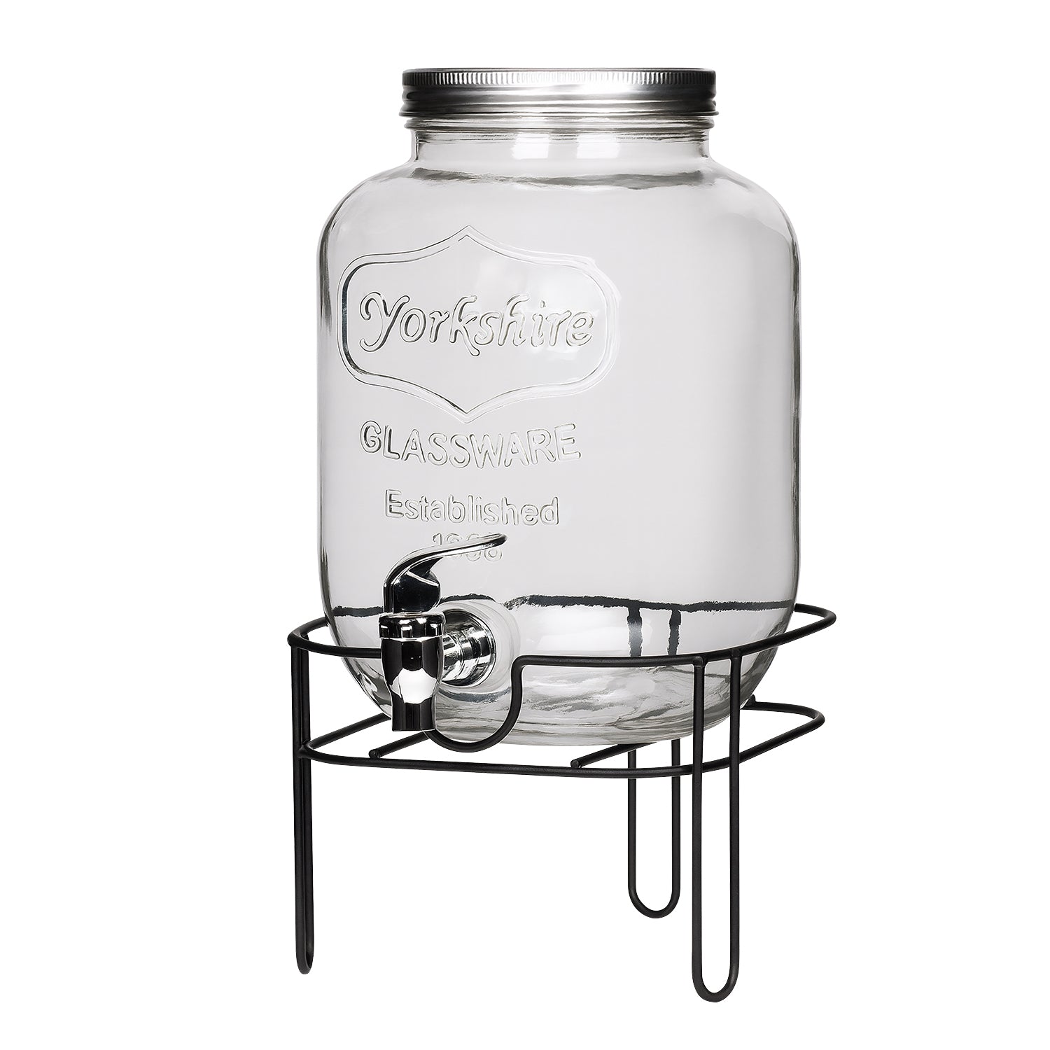 GUSTO CASA - Dispenser Bevande in Vetro con Rubinetto e Stand 4 Litri