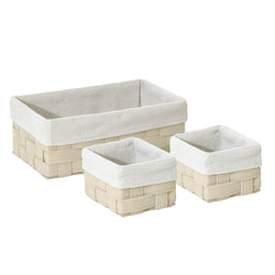 VESTIAMO CASA - Set 3 Ceste Rettangolari Beige