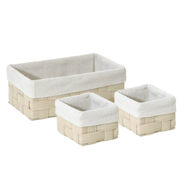 VESTIAMO CASA - Set 3 Ceste Rettangolari Beige