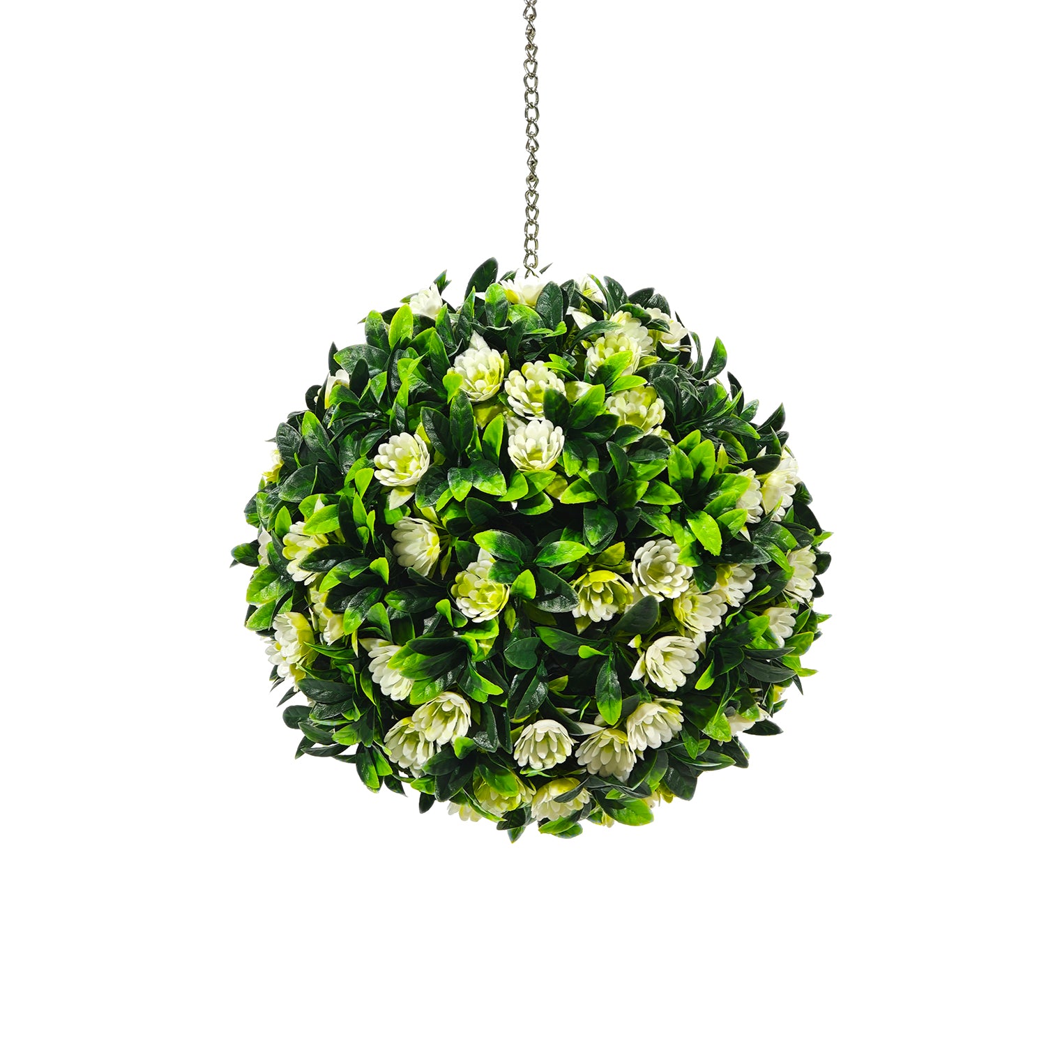 VESTIAMO CASA - Pianta artificiale Bosso con Rose Bianche diametro 23 cm