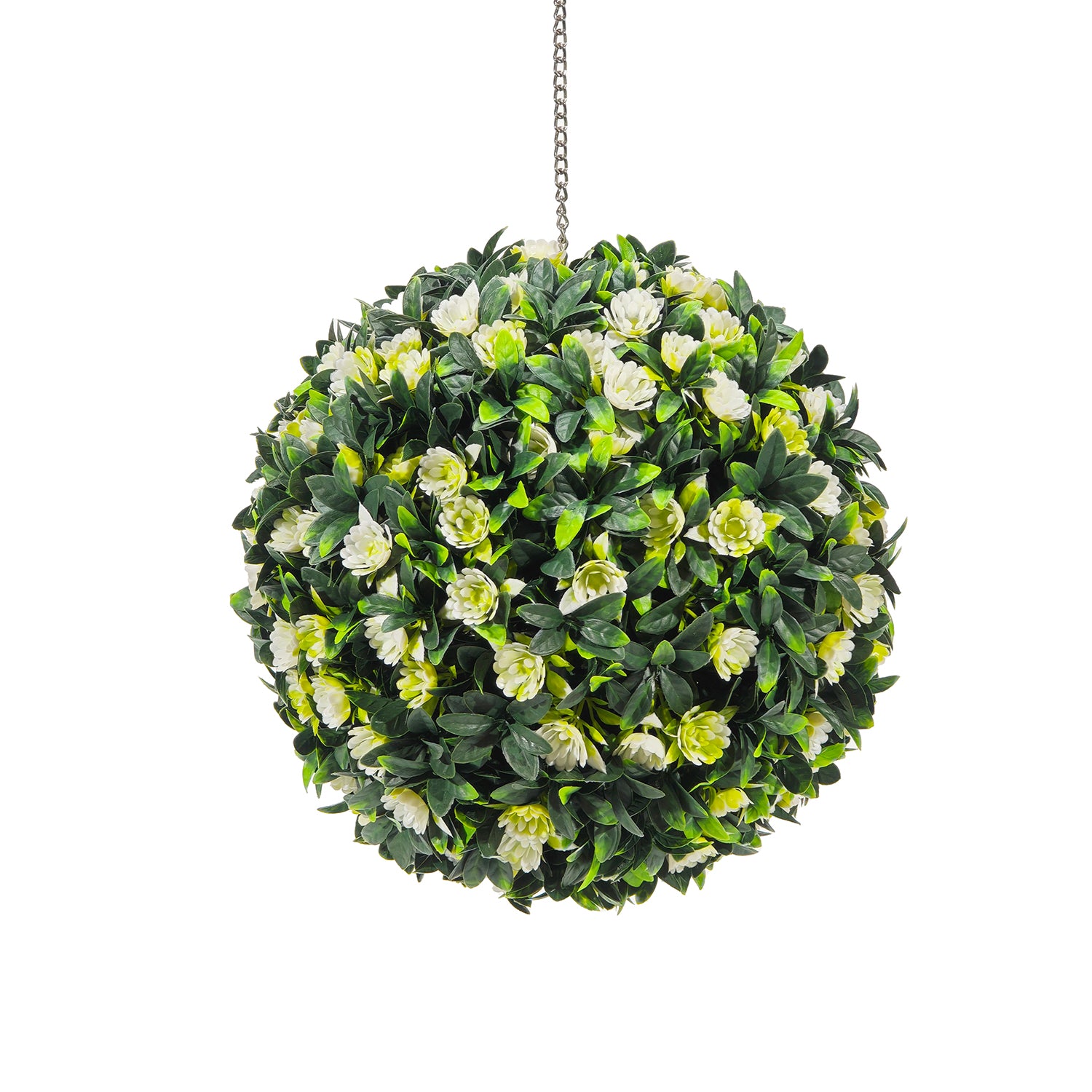 VESTIAMO CASA - Pianta artificiale Bosso con Rose Bianche diametro 28 cm