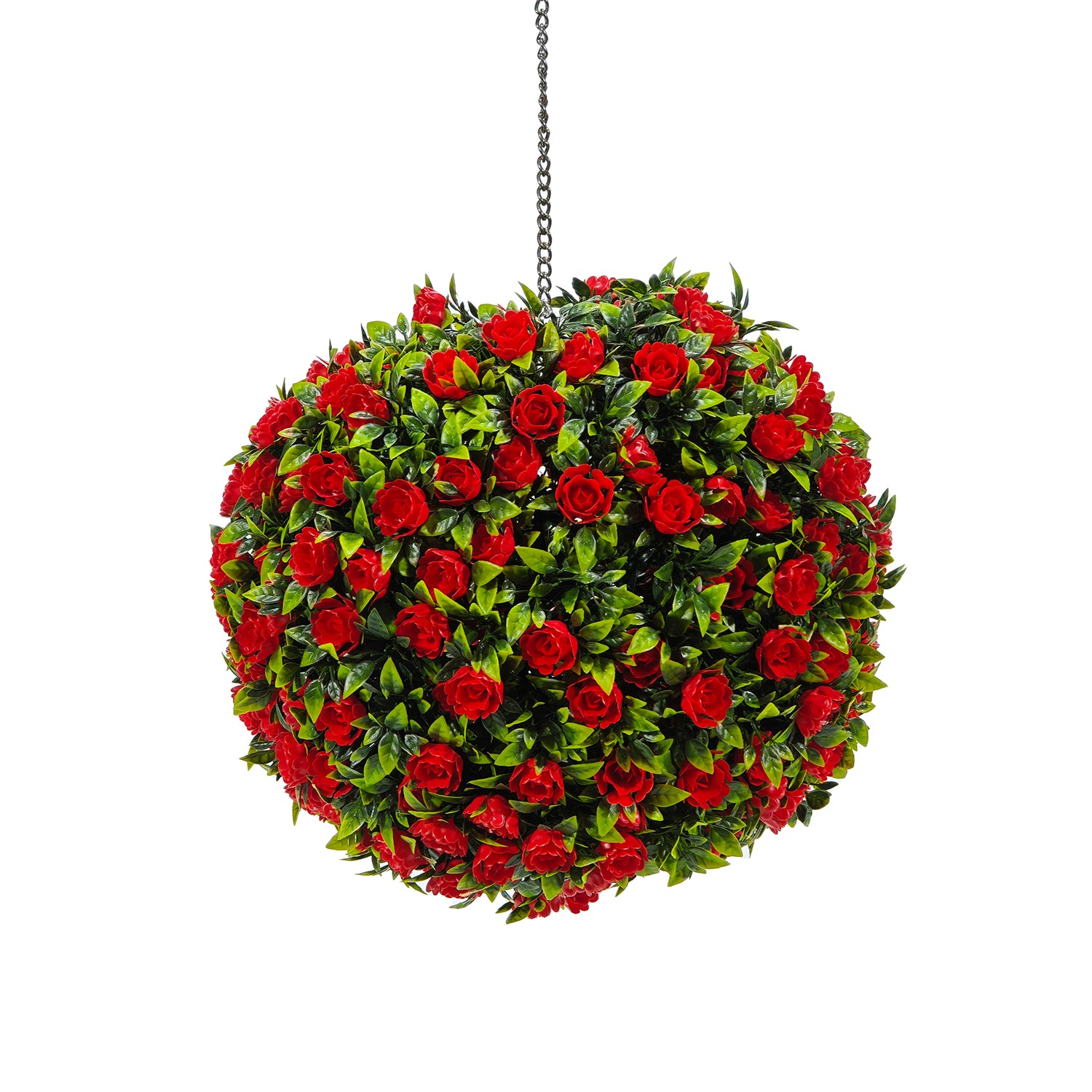 VESTIAMO CASA - Pianta artificiale Bosso con Rose Rosse diametro 28 cm