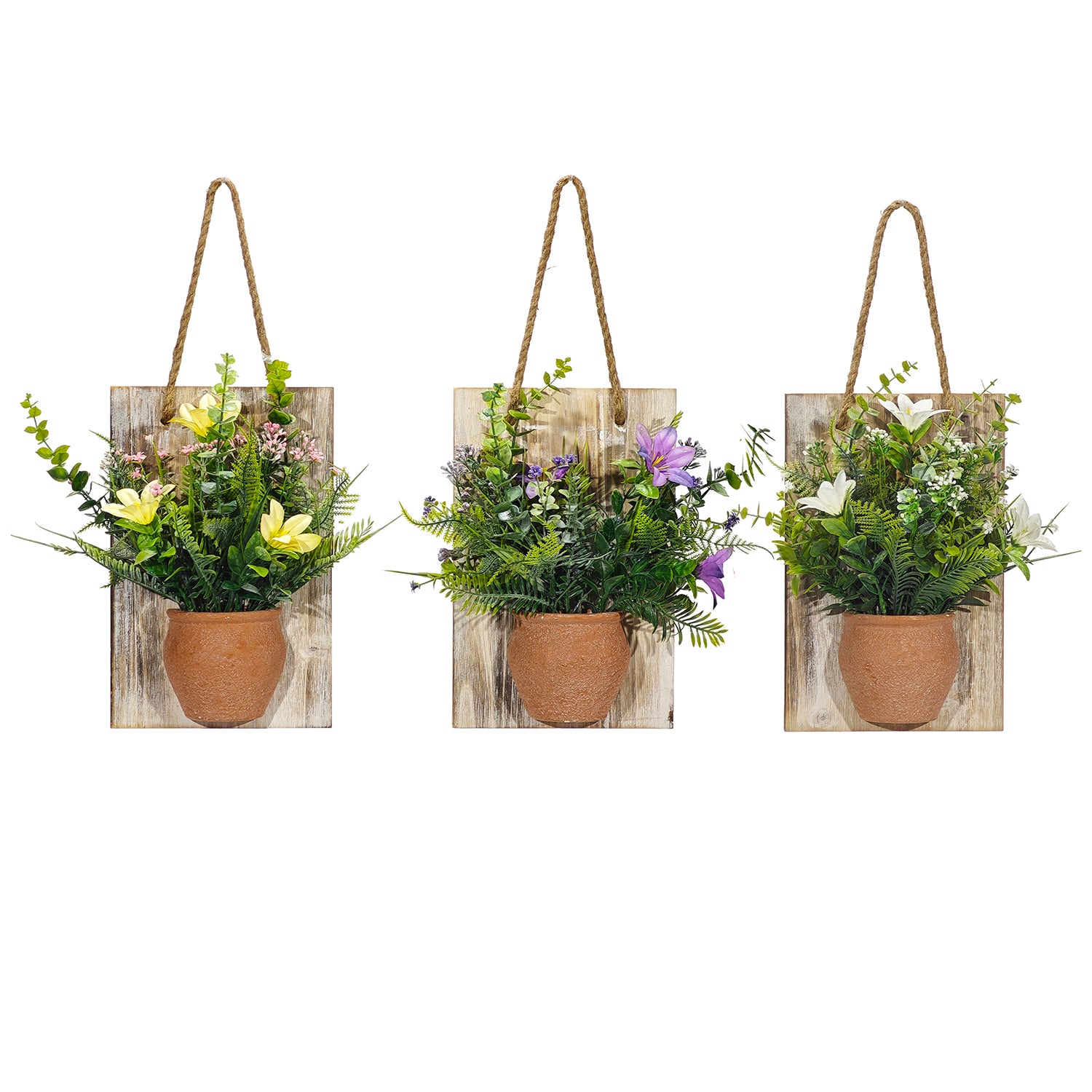 VESTIAMO CASA - Pianta artificiale in vaso da appendere - h28x18x7 cm