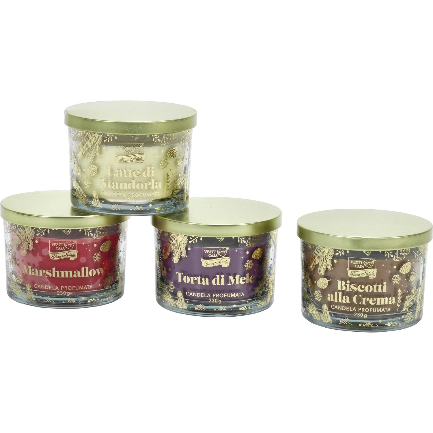 VESTIAMO CASA GRAN NATALE - Candela Profumata 230 g - h8 cm diametro 10,5 cm