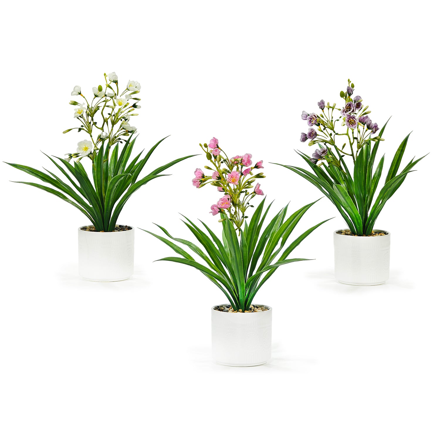GT - Pianta artificiale Orchidea in vaso - h44 cm diametro 12 cm