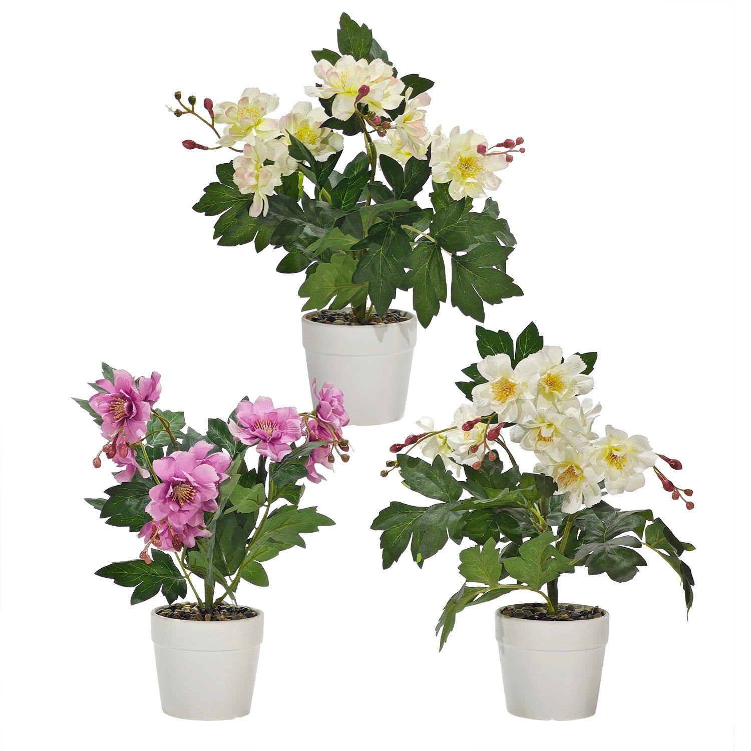 VESTIAMO CASA - Pianta Artificiale Fiorita in vaso - h35 cm diametro 12 cm