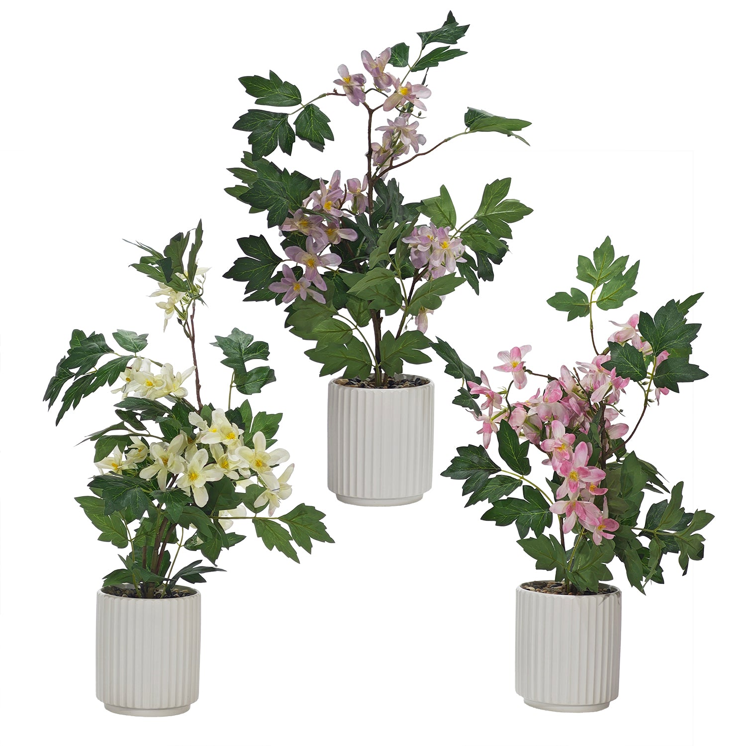 VESTIAMO CASA - Pianta Artificiale Fiorita in vaso - h51 cm diametro 12 cm